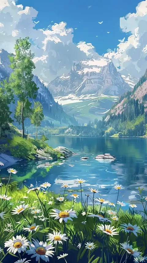 Sci-Fi Lake Landscape