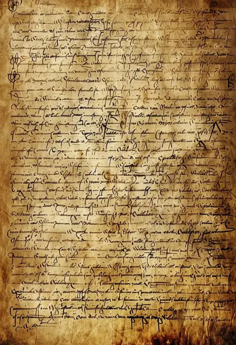 Ancient Handwritten Text on Papyrus