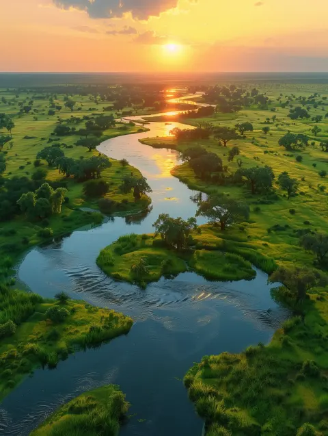 Savanna Rivers Aerial View