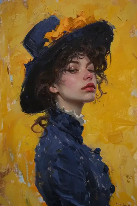 Stylized Self-Portrait in Painterly Chaos