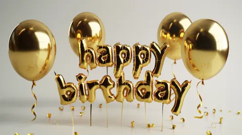Golden Balloon Letters