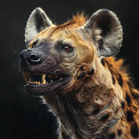 Hyperrealistic Hyena on Solid Background