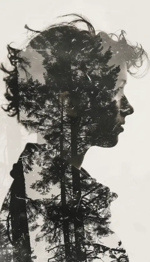 Double Exposure Forest Profile