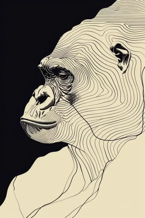 Abstract Gorilla Fractal Tee