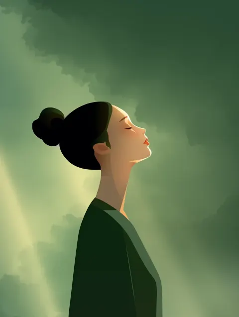 Zen Woman in Green