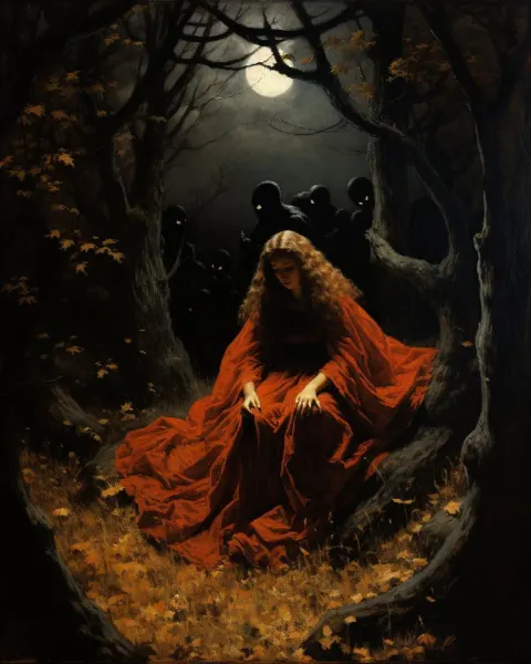 Eerie Surreal Halloween Scene in Winslow Homer Style