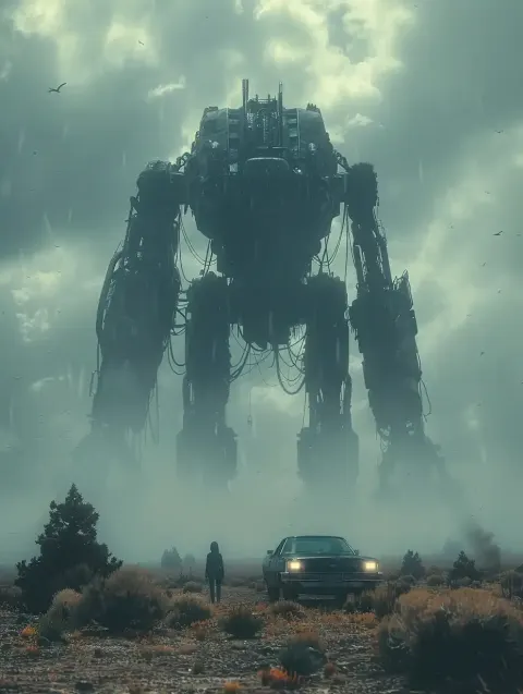 Giant Mechanical Horse Landscape