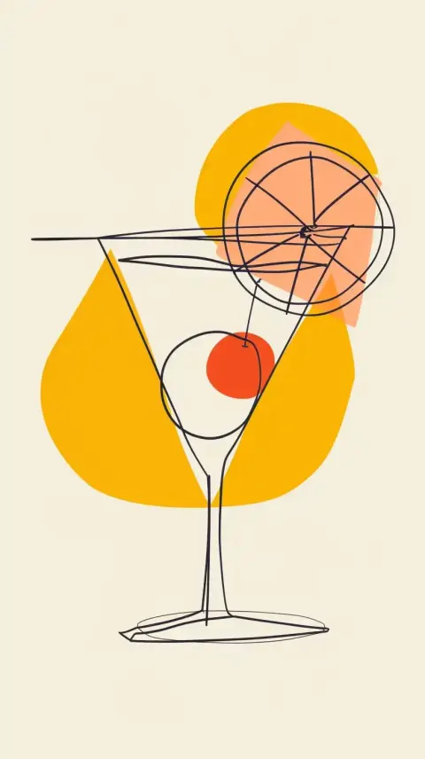 Sleek Drink Line Art