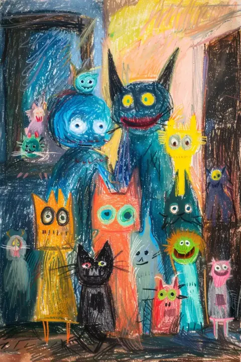 Creepy Monster Family Portrait