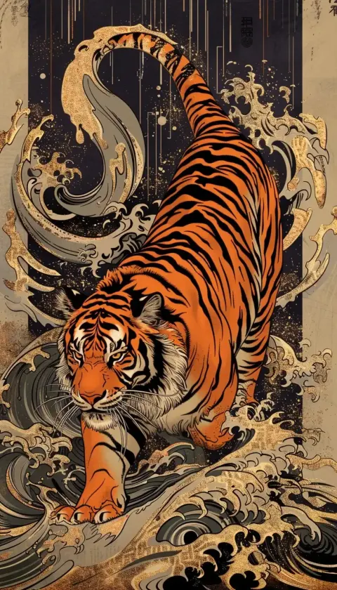 Regal Tiger in Ukiyo-e