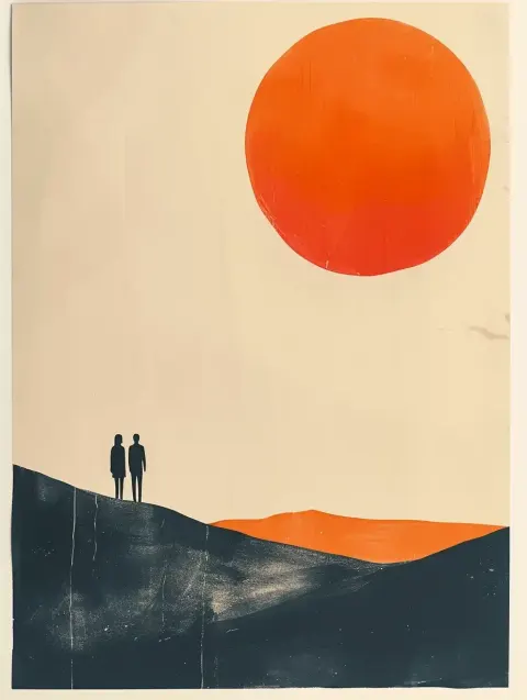 Minimal Sunlight Block Print