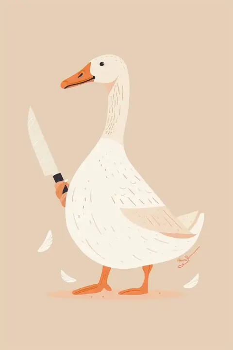 Boho Goose with Knife
