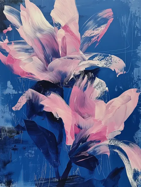 Oil Painted Floral Geometry