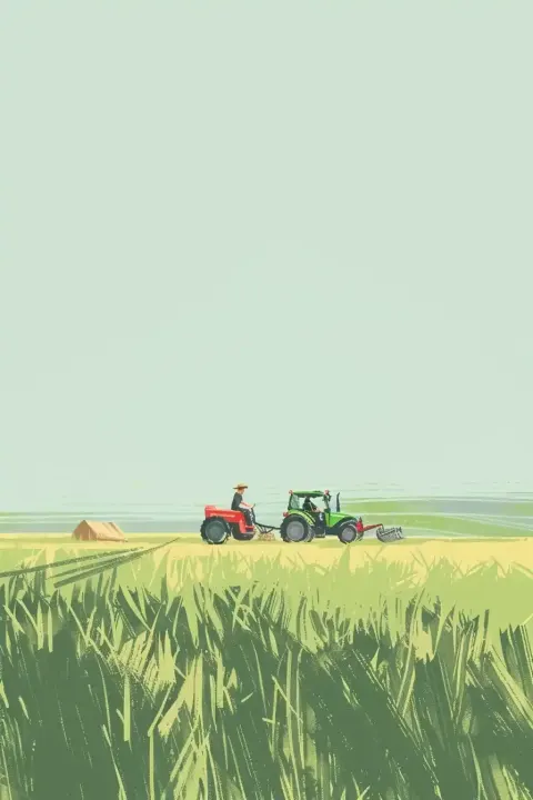 Minimalistic Farming Scene