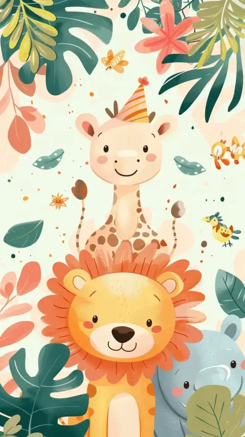 Cute Jungle Animals Invitation