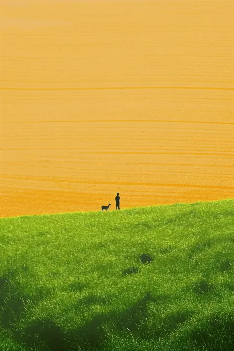 Minimalist Figure on Field