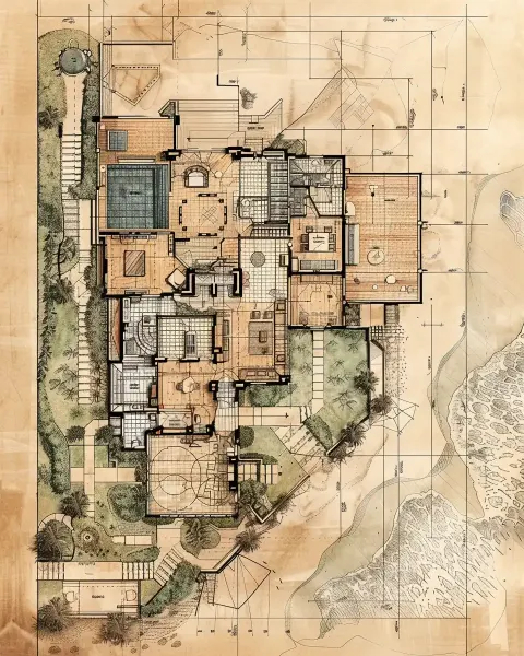Realistic Beachfront Home Blueprint