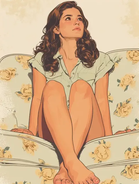 Retro Woman on Sofa