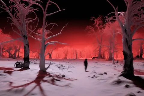 Inverted Infrared Night Vision Molten Abstract Art