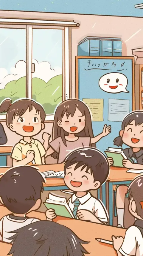 Illustrated Classroom Scene