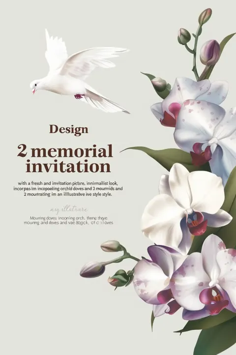 Orchid Doves Illustration