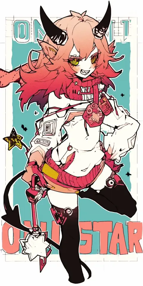 Hand Drawn Oni Girl