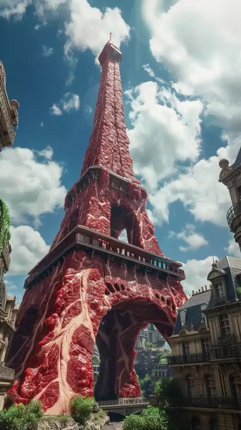 Steak Eiffel Tower Sculpture