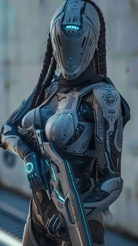 Futuristic Bounty Hunter Portrait