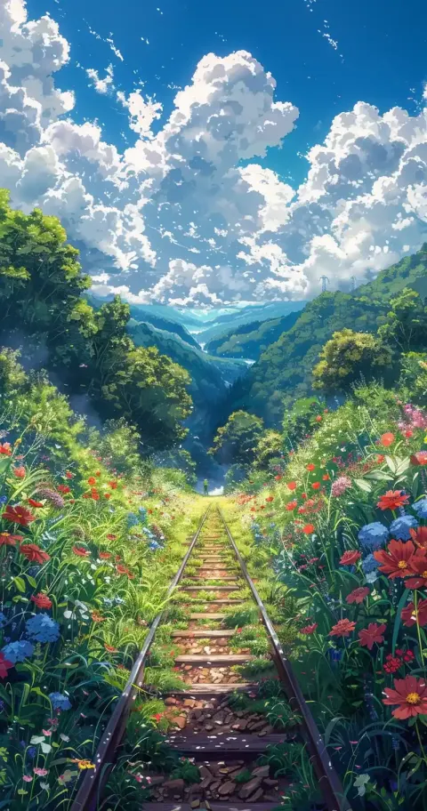 Train Scenery in Anime