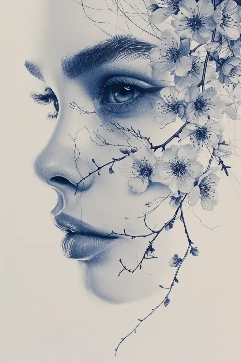 Floral Face in High Definition