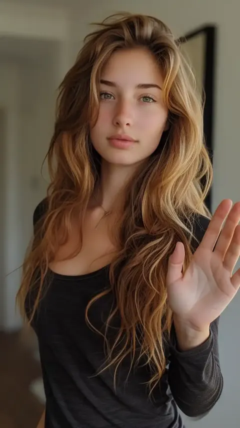 Stylized Stop Gesture Girl