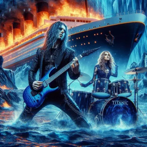 Jack and Rose Playing Heavy Metal as the Titanic Sinks