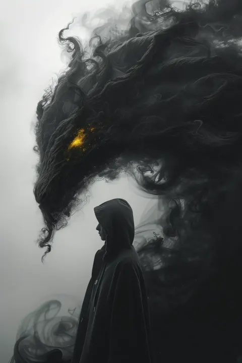 Dark Hooded Confrontation Smoke Dragon