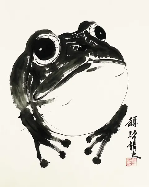 Ink Frog on White