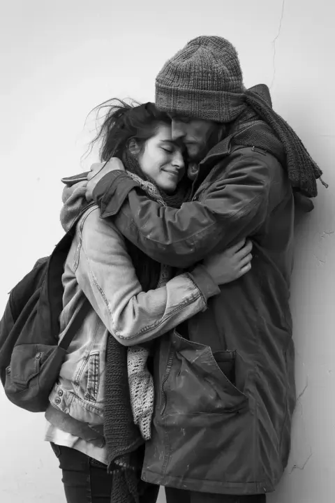 Compassion Embrace Raw Portrait