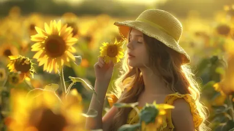 Sunflower Field Portrait