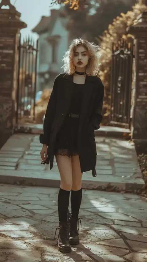 Blond Woman in Streetstyle