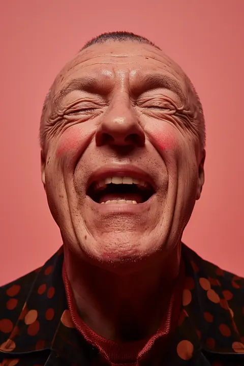 Colorful Laughing Man Portrait
