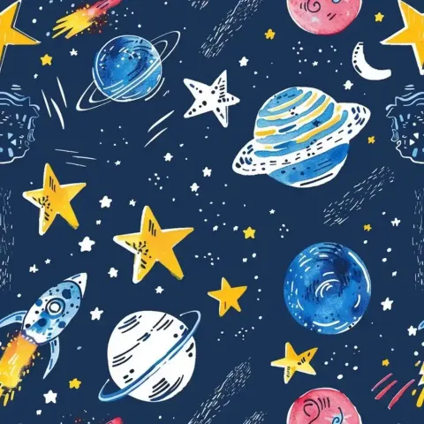 Galaxy Cartoon Handpainting