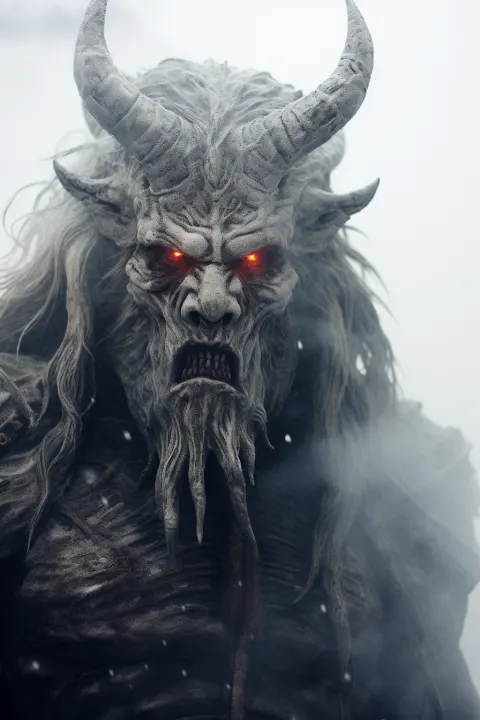 Majestic Snowy Ifrit in Icy Glacial 50mm Photography