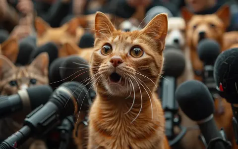 Stylized Pet Press Conference