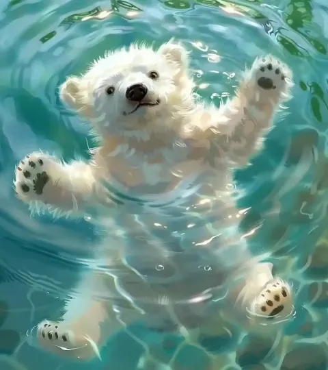 Cartoon Polar Bear Cub
