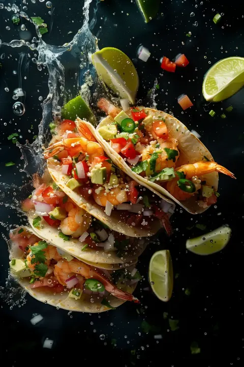 Colorful Shrimp Taco Trio
