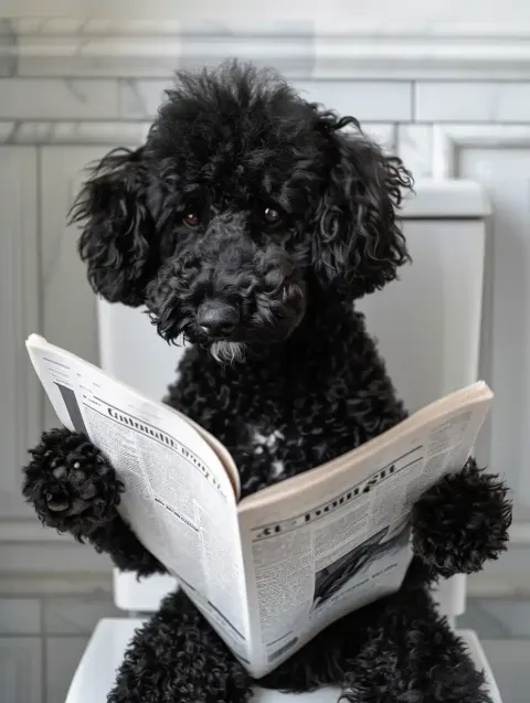 Sophisticated Poodle Reading