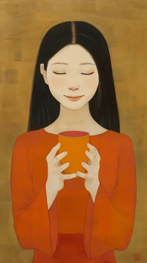 Realism Woman with Drink