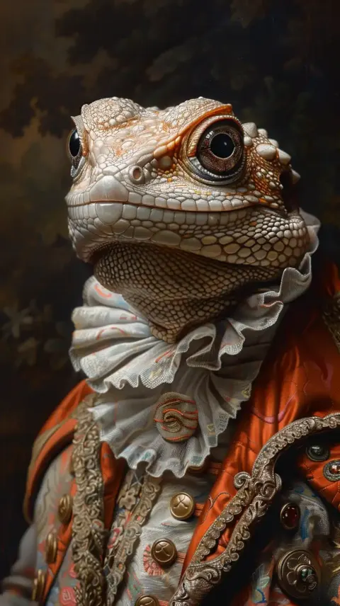 Detailed Medieval Agama Portrait