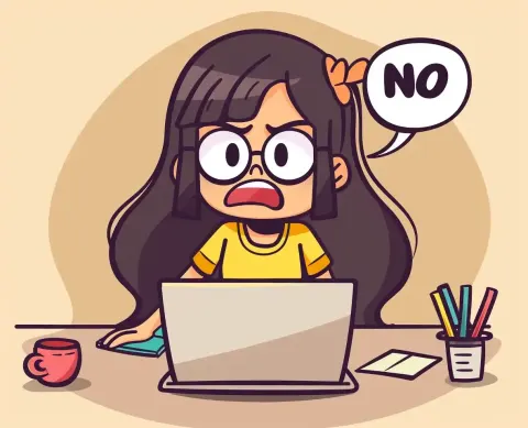 Crying Asian Girl Cartoon