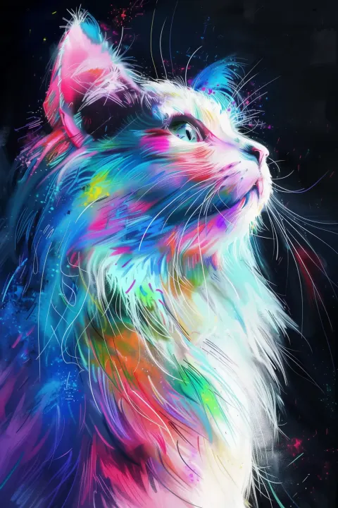 Anime Birman Cat Portrait
