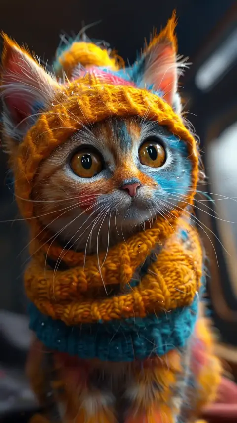 Colorful Rasta Cat Render