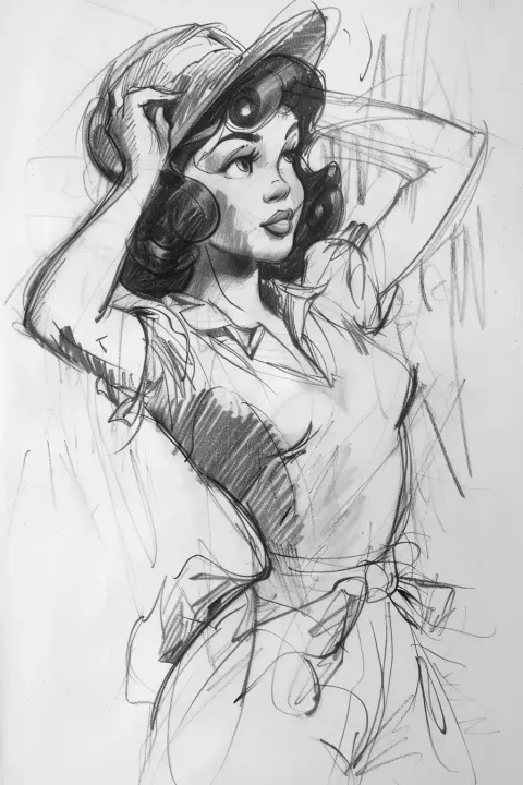 SantElia Woman Disney Animation